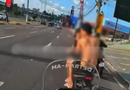 VÍDEO: dupla desafia polícia, foge de moto e sofre queda em Manaus