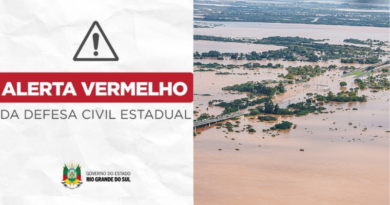 Alerta vermelho: Rio Grande do Sul tem risco muito alto de inundação e chuva pode superar 150 milímetros