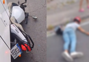 VÍDEO: motociclista fica ferido após bater contra ônibus em Manaus